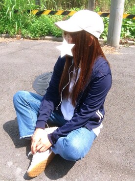 「PLAYBOY（プレイボーイ）のアイテム（ジャケット/アウター）」を使った、あずあずさん（レディース・157cm）の夏コーディネート