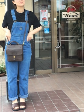 「アイテム（サロペット/オーバーオール）」を使った、murachanさん（レディース・166cm）の春コーディネート