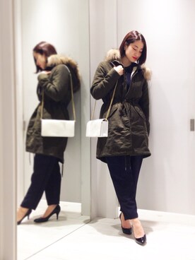 「STUDIOUS（ステュディオス）のアイテム（モッズコート）」を使った、SHOK☻さん（レディース・160cm）の冬コーディネート
