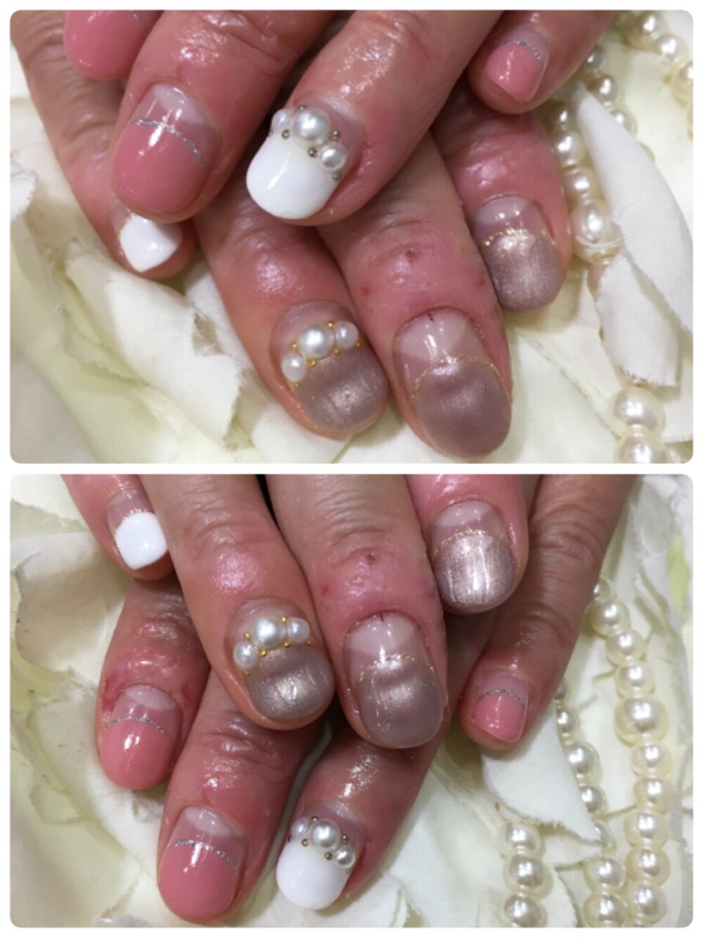 「ジェルネイル、バルーンフレンチ、ビッグパール」｜「Queens Nailのアイテム（ハンドケア/ハンドクリーム、その他）」を使った、funwariさん（レディース・152cm）の秋コーディネートの1枚目の写真