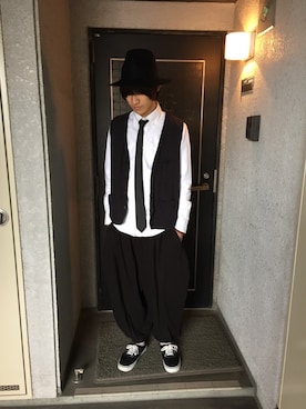 「BACK NUMBER（バックナンバー）のアイテム（ベスト）」を使った、秋さん（メンズ・172cm）の冬コーディネート