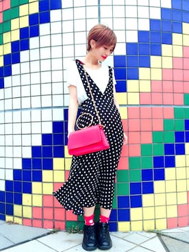 「WEAR」｜「アイテム（オールインワン・サロペット）」を使った、おりこさん（レディース・155cm）の夏コーディネート