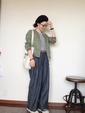 「chambre de charme（シャンブルドゥシャーム）のアイテム（ブルゾン）」を使った、mayumi さん（レディース・157cm）の秋コーディネート