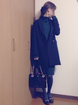 「DHOLIC(ディーホリック)のアイテム(ピアス(両耳用))」を使った、Aiさん(レディース・161cm)の冬コーディネート