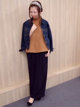 「アイテム（デニムジャケット）」を使った、Aiさん（レディース・161cm・20代）の秋コーディネート