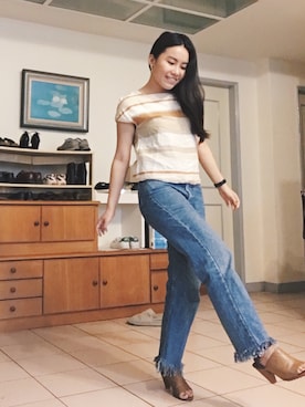 「JEANASIS（ジーナシス）のアイテム（イヤリング、その他）」を使った、Lynnさん（レディース・155cm）の春コーディネート