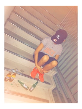 「EDIJAM（エディジャム）のアイテム」を使った、ＳＨＵさん（メンズ・169cm）の春コーディネート