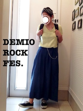 「DEMIO ROCK FES.」｜おもちさん（レディース・157cm）の夏コーディネート