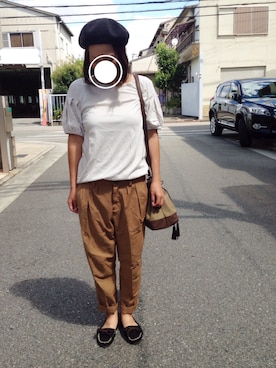 「PUB（パブ）のアイテム（ハンチング/ベレー帽）」を使った、おもちさん（レディース・156cm）の夏コーディネート