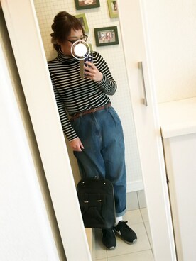 「くるりんぱヘアー」｜おもちさん（レディース・156cm）の冬コーディネート