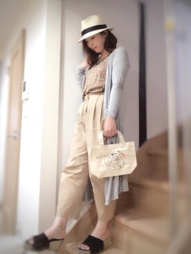 「salus（サルース）のアイテム（トップス）」を使った、とんちゃん。さん（レディース・162cm）の夏コーディネート