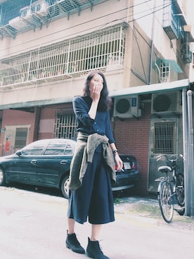 「TAIPEI」｜「アイテム（ノーカラージャケット）」を使った、大洋さん（レディース・175cm）の春コーディネート