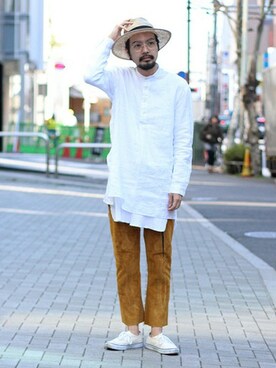 「Lui's（ルイス）のアイテム（キャップ）」を使った、Lui's本部さん（メンズ・174cm）の春コーディネート