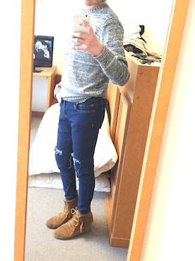 「Minnetonka（ミネトンカ）のアイテム（その他シューズ）」を使った、0000Yopeさん（メンズ・160cm）の冬コーディネート