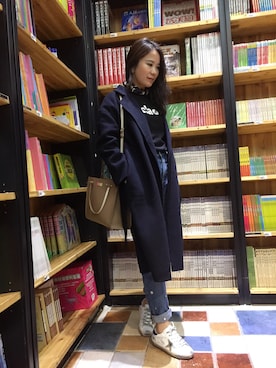 「sandro（サンドロ）のアイテム（デニムパンツ）」を使った、clairebonbonさん（レディース・160cm）の秋コーディネート