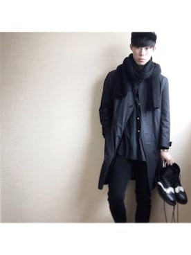 「Dr. Martens（ドクターマーチン）のアイテム（アクセサリー）」を使った、ニャンちゅう系男子さん（メンズ・178cm）の冬コーディネート