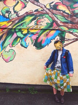 「チチカカ」｜「アイテム（デニムジャケット）」を使った、カナさん（レディース・156cm）の春コーディネート