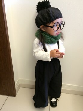 「abcd（ナシ）のアイテム（ブーティ）」を使った、Rereciiiさん（キッズ・70cm）の秋コーディネート