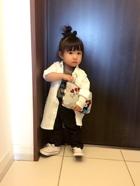 「Lee（リー）のアイテム（Tシャツ/カットソー）」を使った、Rereciiiさん（キッズ・70cm）の春コーディネート