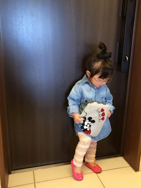 「F.O.KIDS（エフオーキッズ）のアイテム（バッグ）」を使った、Rereciiiさん（キッズ・70cm）の春コーディネート