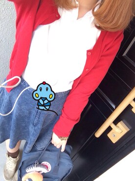 「アイテム（バックパック/リュック、ブルー系）」を使った、ちまむ・ω・)さん（レディース・155cm）の春コーディネート