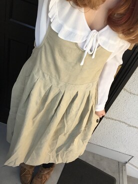 「アイテム（バックパック/リュック、ブルー系）」を使った、ちまむ・ω・)さん（レディース・155cm）の秋コーディネート