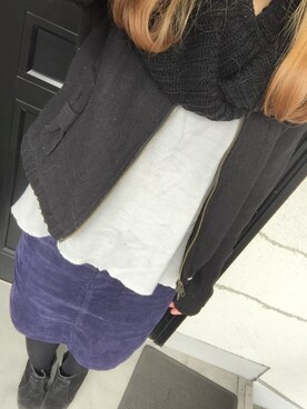 「アイテム（バックパック/リュック、ブルー系）」を使った、ちまむ・ω・)さん（レディース・155cm）の秋コーディネート