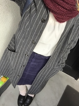 「アイテム（バックパック/リュック、ブルー系）」を使った、ちまむ・ω・)さん（レディース・155cm）の冬コーディネート