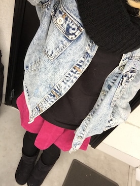 「アイテム（バックパック/リュック、ブルー系）」を使った、ちまむ・ω・)さん（レディース・155cm）の春コーディネート
