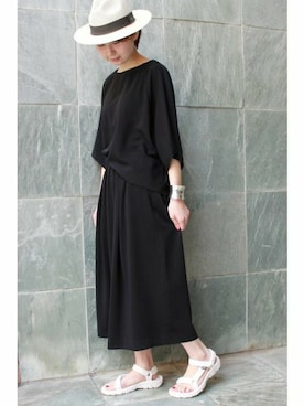 「スカーチョ」｜「アイテム（オールインワン・サロペット）」を使った、JOURNAL STANDARD LＡDY's　渋谷店スタッフさん（レディース・157cm）の春コーディネート