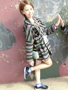 「Sunnyday」｜「アイテム（ピーコート）」を使った、Wu BiBiさん（レディース・163cm）の冬コーディネート