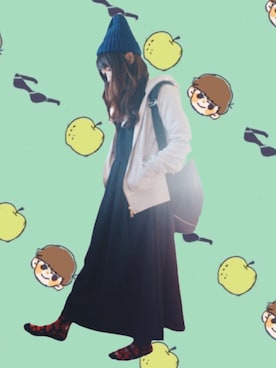 「アイテム（ジャンパースカート）」を使った、namuさん（レディース・150cm・20代）の冬コーディネート