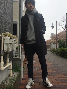 「傘」｜「アイテム（その他アウター）」を使った、U10さん（メンズ・176cm）の春コーディネート