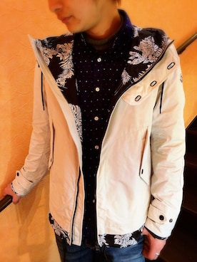 「MONCLER（モンクレール）のアイテム（ブルゾン）」を使った、U-Daiさん（メンズ・173cm）の春コーディネート