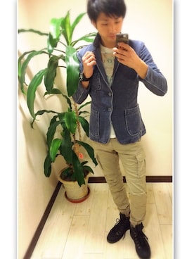 「アイテム（デニムジャケット）」を使った、U-Daiさん（メンズ・178cm・30代）の冬コーディネート