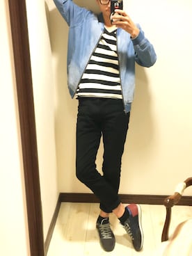 「PHILIPPE MODEL（フィリップモデル）のアイテム」を使った、U-Daiさん（メンズ・181cm）の春コーディネート