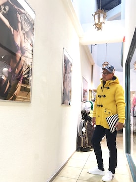 「アイテム（ダッフルコート）」を使った、U-Daiさん（メンズ・181cm）の秋コーディネート