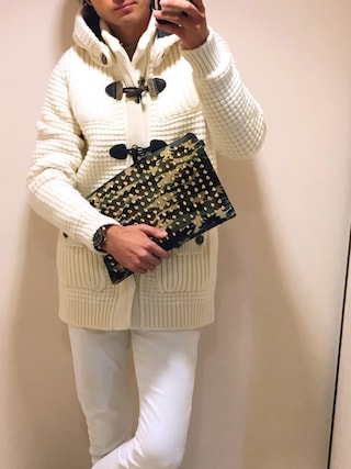 BARKのダッフルコート（ホワイト系）を使った人気ファッション