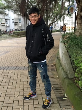 「B-SIDE（ビーサイド）のアイテム（ジャケット/アウター）」を使った、輔澤さん（メンズ・182cm）の冬コーディネート