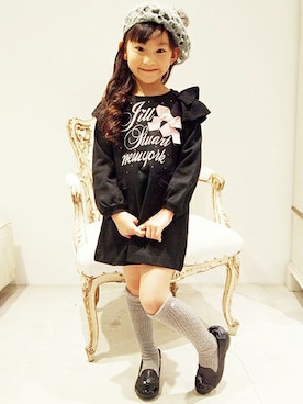 「アイテム（ニットキャップ/ビーニー）」を使った、JILLSTUART NEWYORKさん（キッズ・111cm）の冬コーディネート