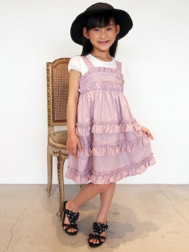 「アイテム（サンダル）」を使った、JILLSTUART NEWYORKさん（キッズ・115cm）の春コーディネート