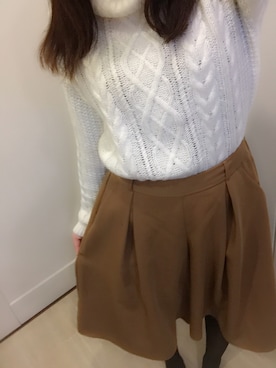 「one way（ワンウェイ）のアイテム（ニット/セーター、ホワイト系）」を使った、maiさん（レディース・157cm）の春コーディネート