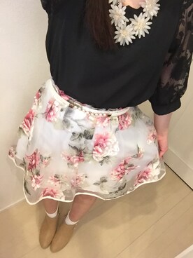 「GRL（グレイル）のアイテム（ネックレス、ベージュ系）」を使った、maiさん（レディース・157cm）の春コーディネート