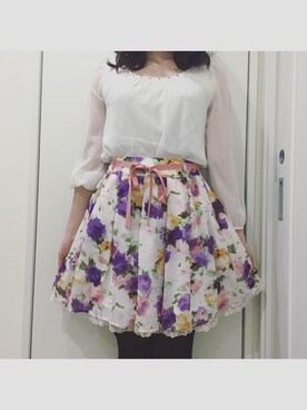 「ROPE' PICNIC（ロペピクニック）のアイテム（シャツ/ブラウス、ホワイト系）」を使った、maiさん（レディース・157cm）の春コーディネート