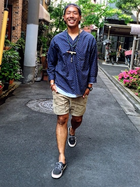 「SUNDAY WORKS（サンデーワークス）のアイテム」を使った、江部 臨太郎さん（メンズ・184cm）の春コーディネート