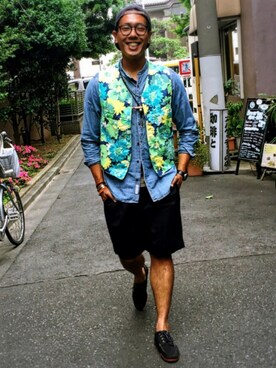 「rag & bone（ラグアンドボーン）のアイテム（トップス）」を使った、江部 臨太郎さん（メンズ・184cm）の春コーディネート