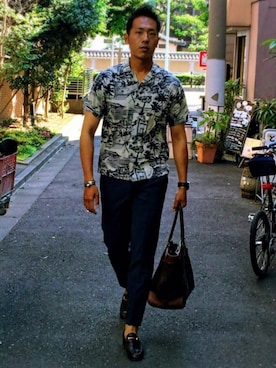 「ELECTRIC（エレクトリック）のアイテム」を使った、江部 臨太郎さん（メンズ・184cm）の夏コーディネート