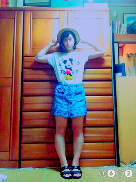 「子供服コーデ」｜「アイテム（トップス）」を使った、mieさん（レディース・157cm）の夏コーディネート