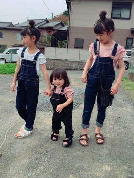 「フリンジ」｜「アイテム（オールインワン・サロペット）」を使った、kanaさん（キッズ・80cm）の春コーディネート