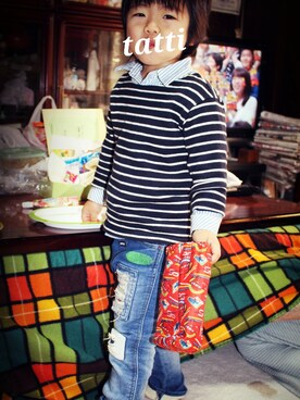 「無印良品（ムジルシリョウヒン）のアイテム（T Shirts、ブラック系）」を使った、hirotatti♡さん（レディース）の冬コーディネート